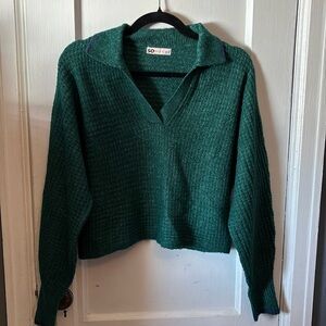 Cropped collared sweater size small